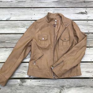 Brown Faux Leather Jacket